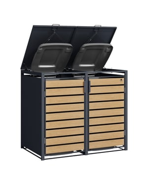 4gardenz ® containerombouw 2 afvalbakken -kliko ombouw /houtlook