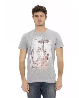 Grijze Graphic T-shirt Casual Stijl