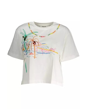 Strandprint T-shirt Korte Mouwen Ronde Hals