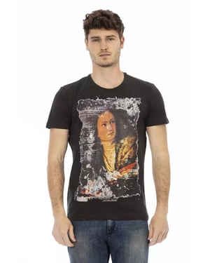 Vintage Kunstprint T-shirt Korte Mouwen Ronde Hals