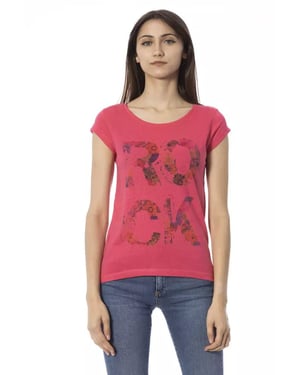 Rock T-shirt Bloemmotief Korte Mouw