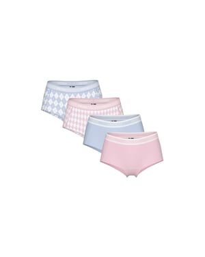 Pieces Dames hipster pclogo 4-pack roze/blauw