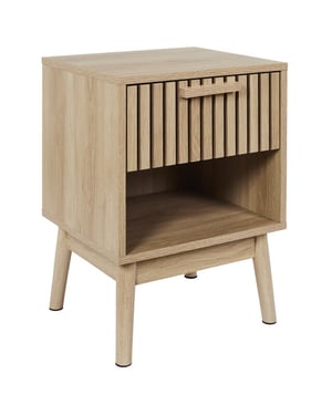 Home Deco Factory Nachtkastje klaus met paneelfront met lade en open vak -