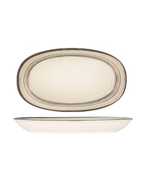 Bonna Serveerschaal cortado porselein 34x19 cm set van 2