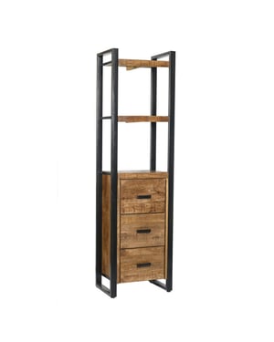 Livingfurn boekenkasten nairobi 3 laden 200cm mangohout