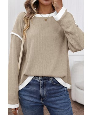 Trim Detail Long Sleeve Sweater