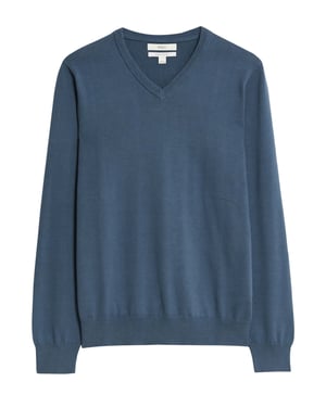 Mens Cotton V-neck Jumper