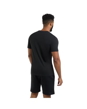 Umbro Heren Stacked Logo T-Shirt (Zwart/Kasteelrots)