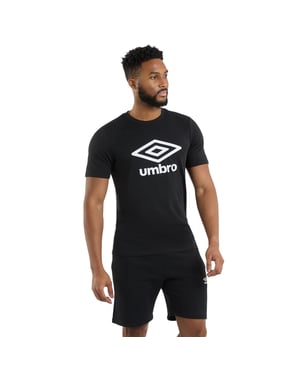 Umbro Heren Stacked Logo T-Shirt (Briljant wit/zwart)