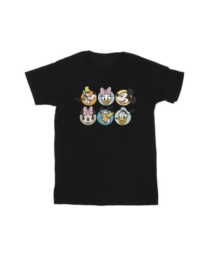 Disney Heren Mickey Mouse And Friends Gezichten T-Shirt (Zwart)