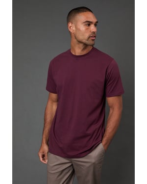 Burgundy Plain Crew Neck T-Shirt