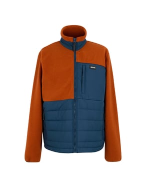 Regatta Mens Frankie Borg Full Zip Hybrid Jacket (Potters Clay/Moonlight Denim)