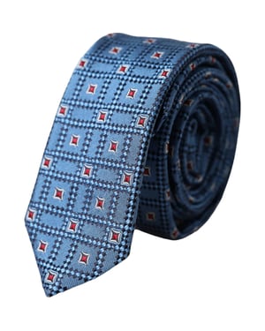 Blauwe Geometrische Stropdas
