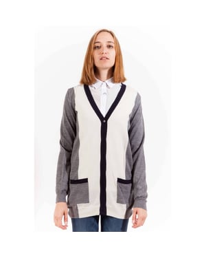 Färgblock Stickad Cardigan