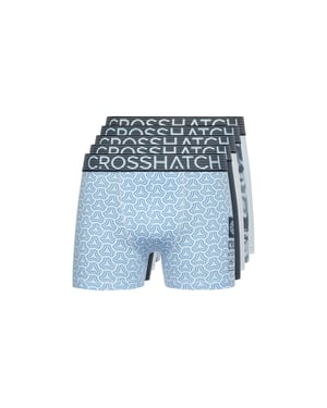 Crosshatch Heren Buzzard Boxershorts (Set van 5) (Marine/Grijs/Blauw)