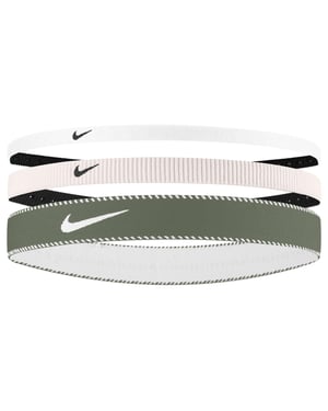 Nike Classic Mixed Flexible Headband (Pack of 3) (Light Pink/White/Green)