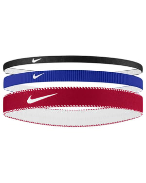 Nike Classic Mixed Flexible Headband (Pack of 3) (Red/Blue/Black)