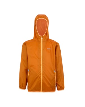 Regatta Groot Buitenshuis Kinderen/Kinderen Lever II Packaway Rain Jacket (Vos/Bloeiende goudsbloem)