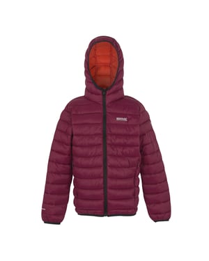 Regatta Vadderad jacka med huva Marizion för barn/unga (Tangerine Tango/Mörk Pimento)