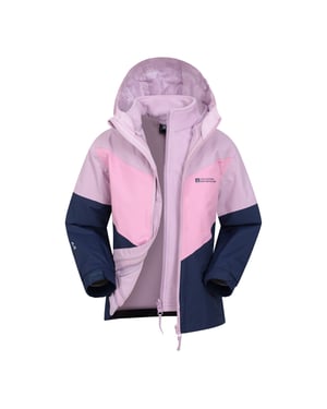 Mountain Warehouse Kinder/Kinder Lightning II 3 in 1 Waterdichte Jas (Donkerblauw/roze)