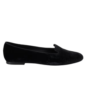 Fluwelen Ballerina Schoenen Zwart