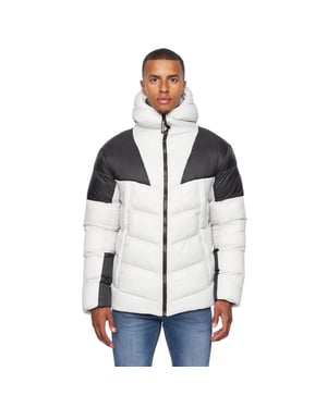 Duck and Cover Heren Raymax Contrast Paneel Gewatteerde Jas (Putty/Zwart)
