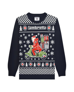 Lambretta Mens AW25 Scooter Christmas Jumper (Navy)
