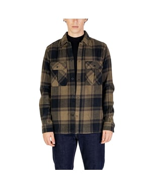 Flanellen Shirt Olijfzwart