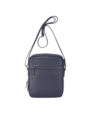 Äkta Läder Marinblå Vintage Messenger Axelremsväska - Hawthrone