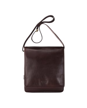 Axelremsväska i läder, brun, vintage, med axelrem - Ranger