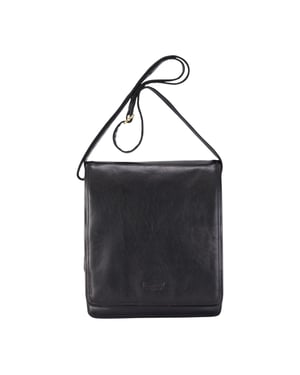 Svart Vintage Läder Messenger Axelremsväska - Ranger