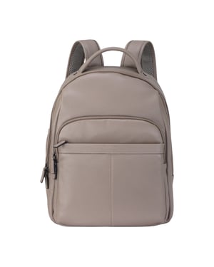 Echte leren grijze vintage rugzak, laptoptas, reistas - Capri
