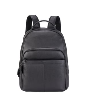 Echte leren zwarte vintage rugzak, laptoptas, reistas - Capri