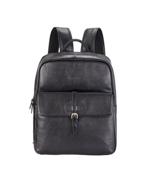 Echte leren zwarte vintage laptoprugzak reistas - Cove