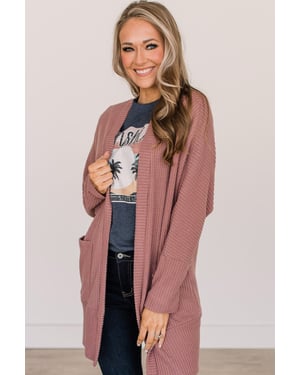Waffle Knit Cardigan Relaxed Fit