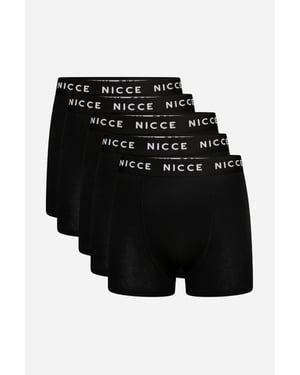 Black 5-Pack Cotton Rich Boxer Briefs With Logo Waistband In Classic Block Colour Design