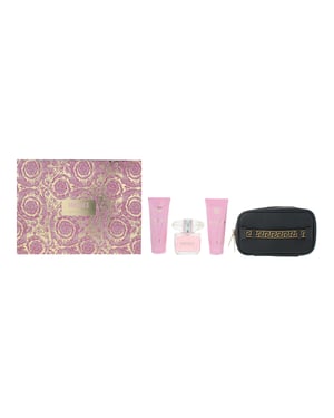 Versace Bright Crystal Eau de Toilette 90ml, Shower Gel 100ml, Body Lotion 100ml + Pouch