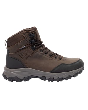 Trespass Mens Stride Leather Walking Boots (Dark Brown)
