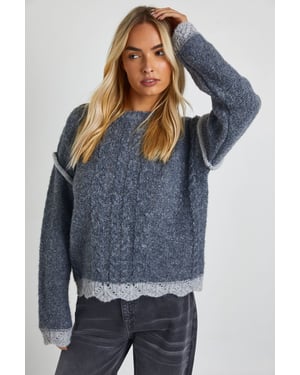 Textured Detail High Neck Jumper