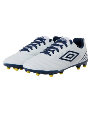 Umbro Heren Tocco IV Club FG Voetbalschoenen (Wit/Poseidon/Blazing Geel)