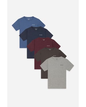 Multi 5-Pack 100% Cotton Crew Neck T-Shirts In Assorted Colours