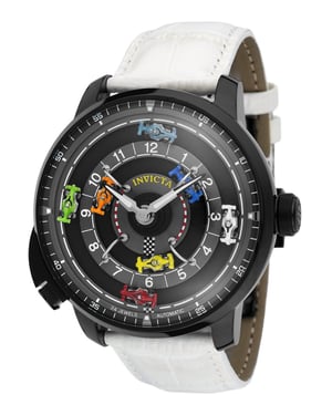 Invicta Racing 69134 Heren Horloge - Automatisch Uurwerk - Roestvrij Staal met zwarte Wijzerplaat - 46mm