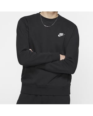 Nike Mens Crewneck Embroiderey Sweatshirt in Black