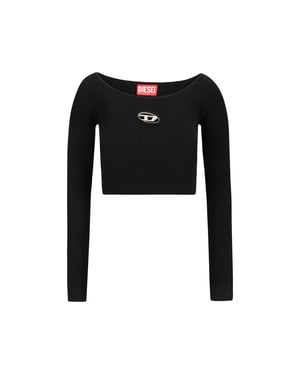 Geribbelde Breisel Crop Top