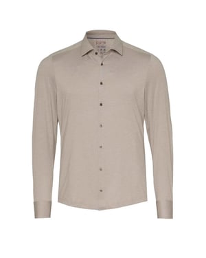 Pure 4030-21750 210 effen beige heren overhemd lange mouw