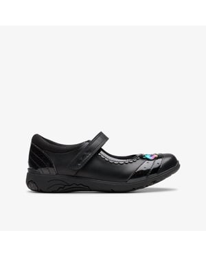 Relda Spark Kid Black Leather Shoes