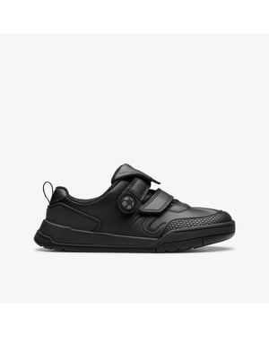 Laser Track K Black Leather Shoes