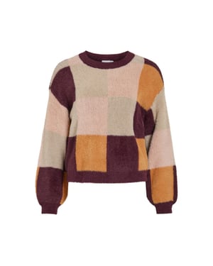 Vila Vihallo o-neck ls jacquard knit toppb dessin