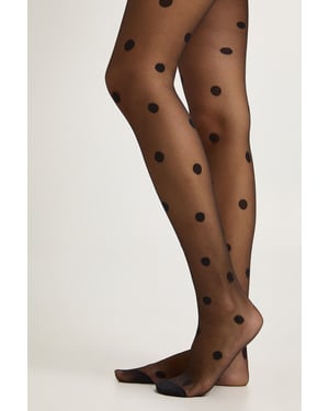 Large Polka Dot Sheer Tights