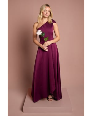 Teen Coast One Shoulder Bow Bridesmaid Dress